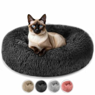 ELyf 50cm Dark Grey Donut Cat Bed