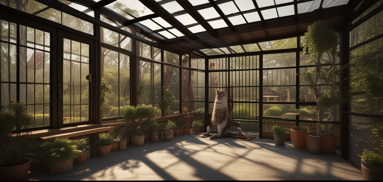 Image of a catio setup for safe outdoor access