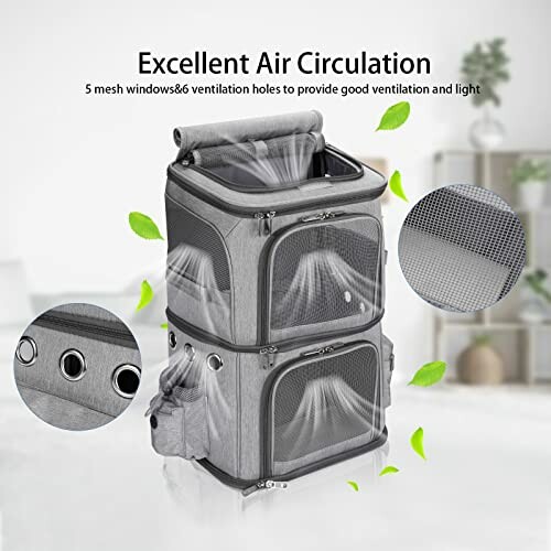 Pet carrier with excellent air circulation and ventilation features.